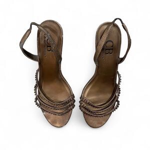 House-of-cb Women's Brown and Gold Sandals
